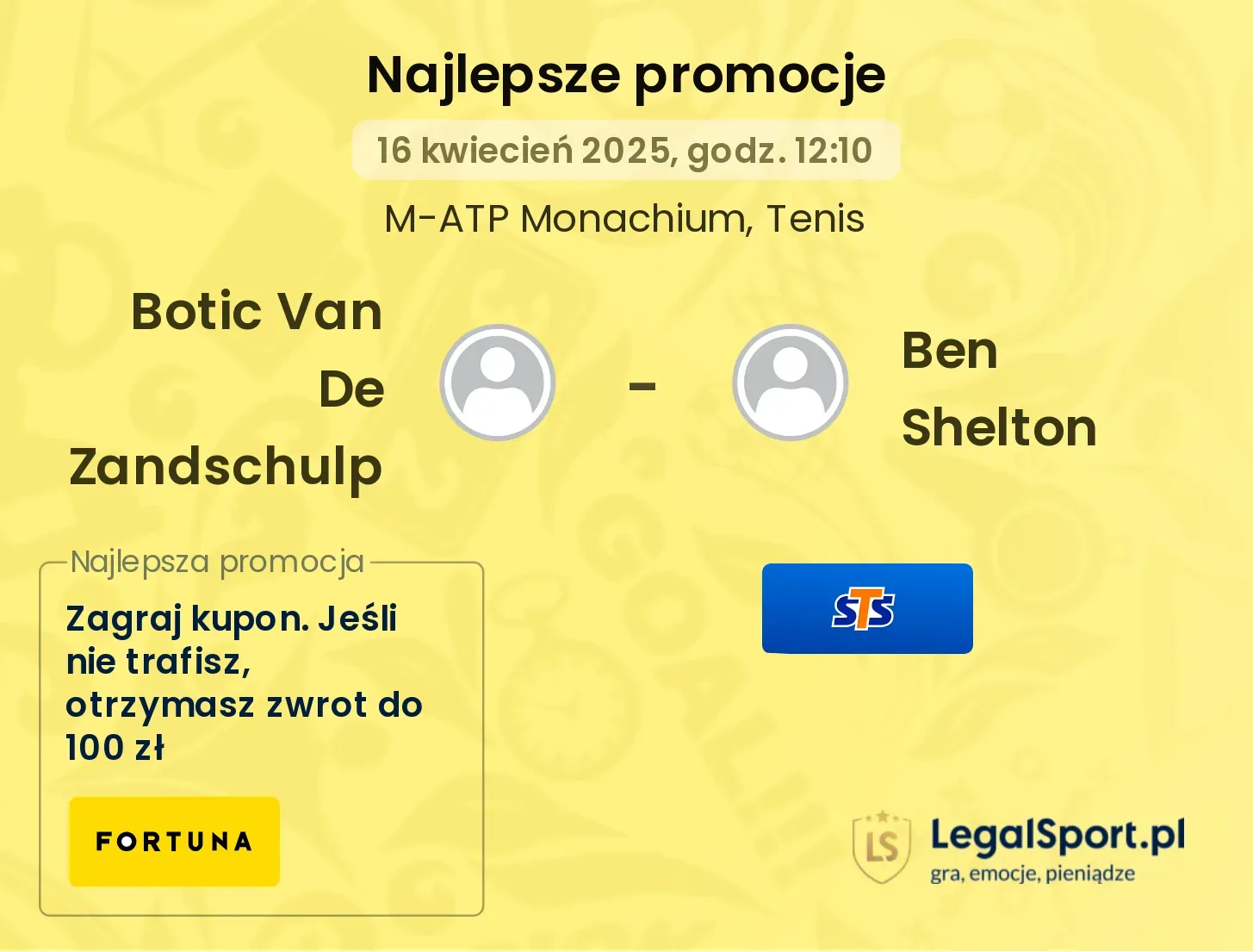 Botic Van De Zandschulp - Ben Shelton promocje u bukmacherów