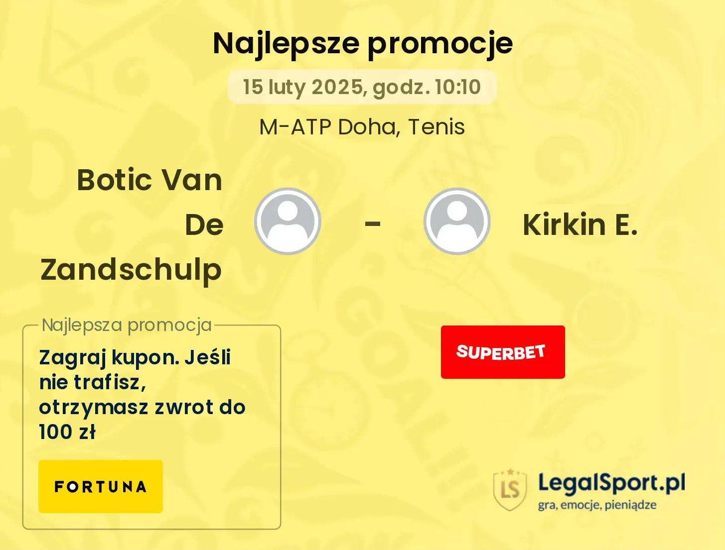 Botic Van De Zandschulp - Kirkin E. promocje bukmacherskie