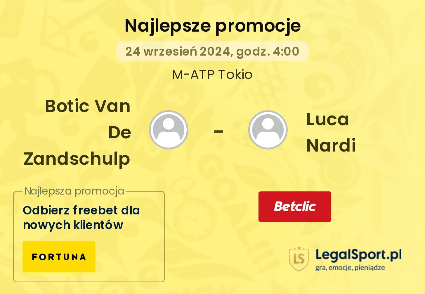Botic Van De Zandschulp - Luca Nardi promocje bukmacherskie 24.09, 04:00