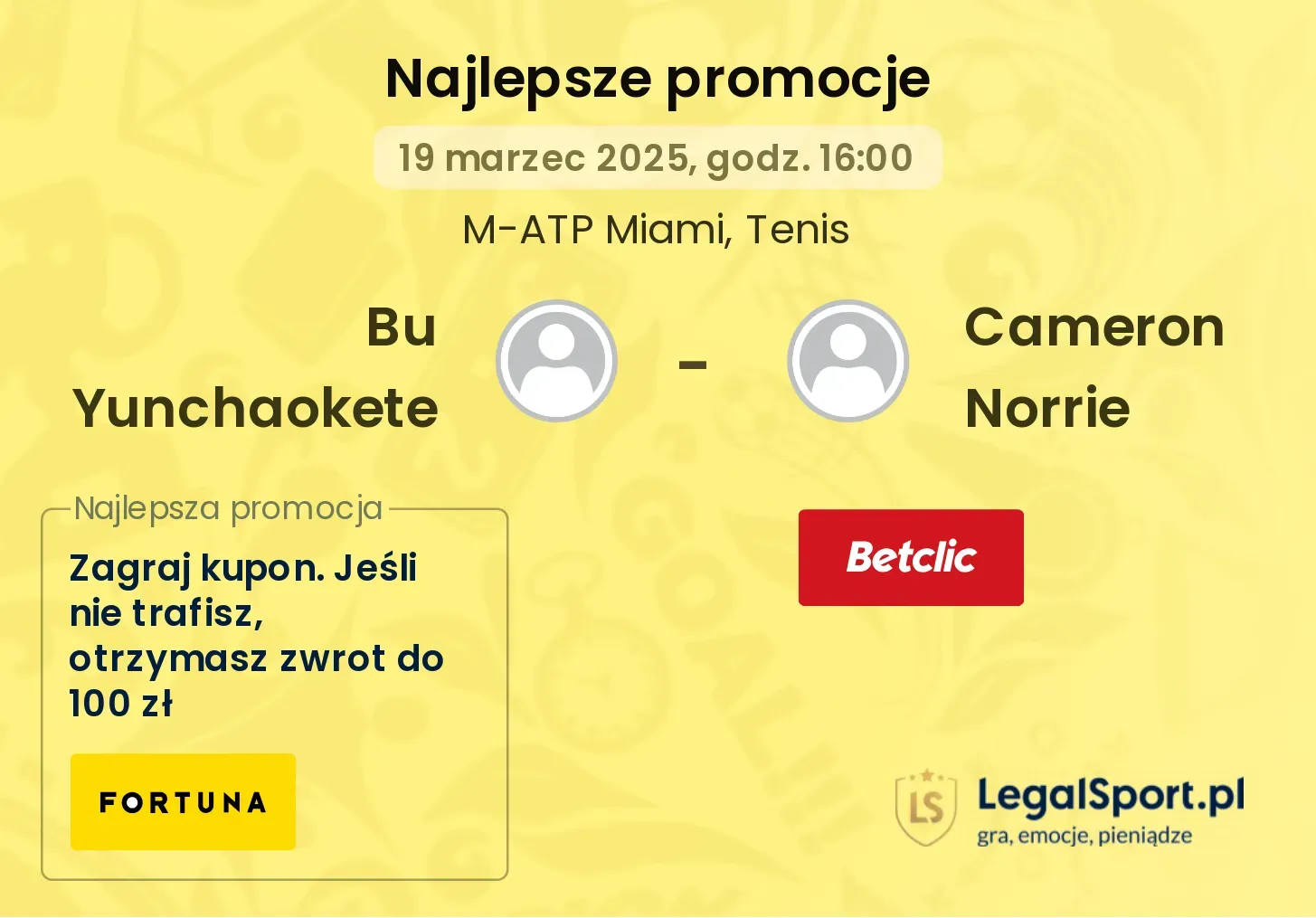 Bu Yunchaokete - Cameron Norrie promocje bukmacherskie