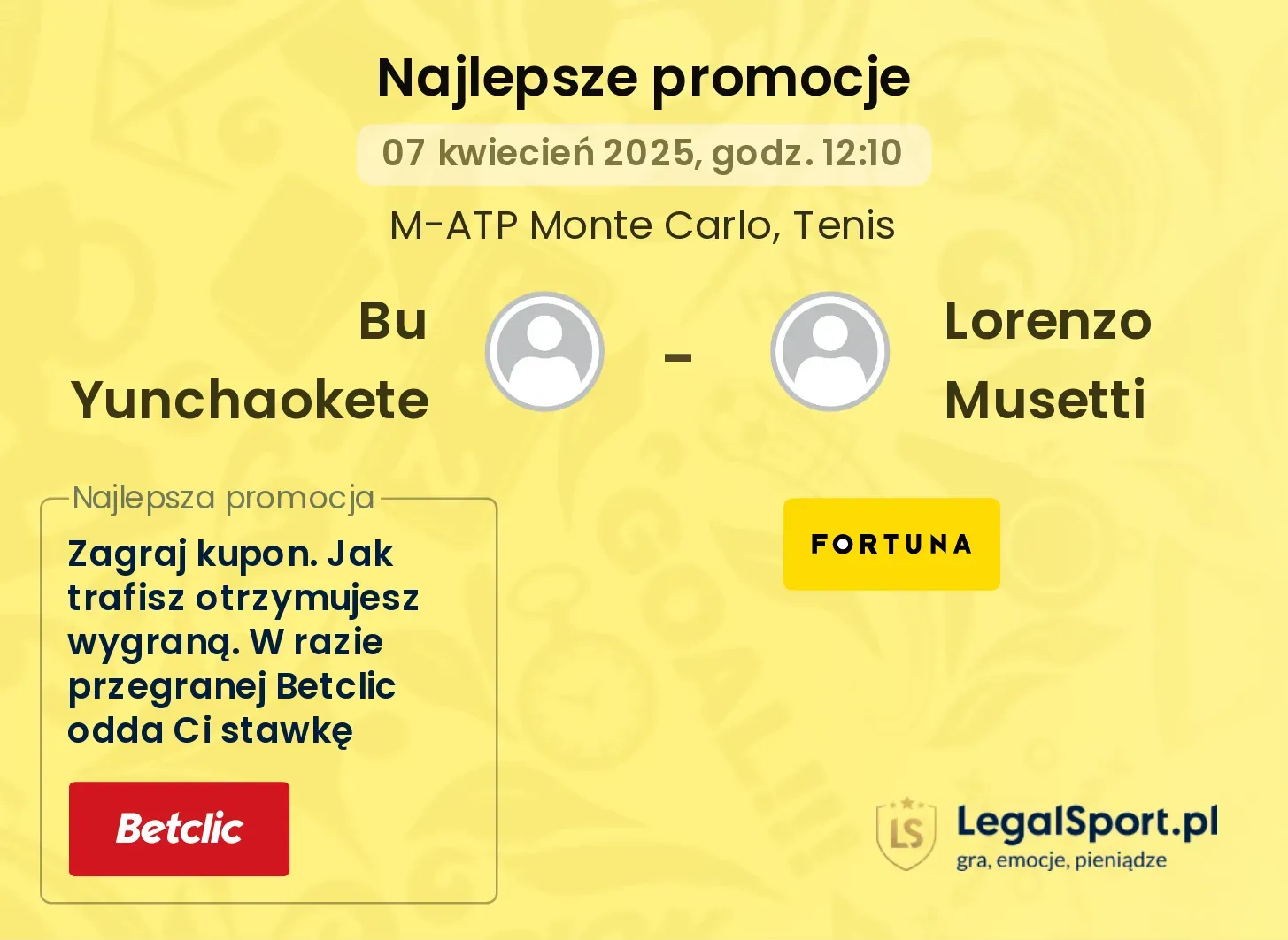 Bu Yunchaokete - Lorenzo Musetti promocje bukmacherskie