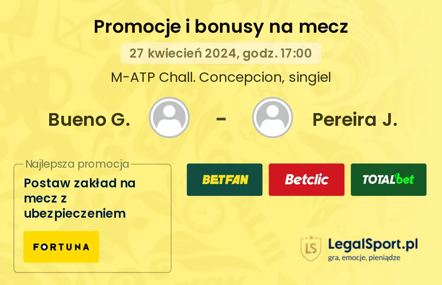 Bueno G. - Pereira J. promocje bonusy na mecz