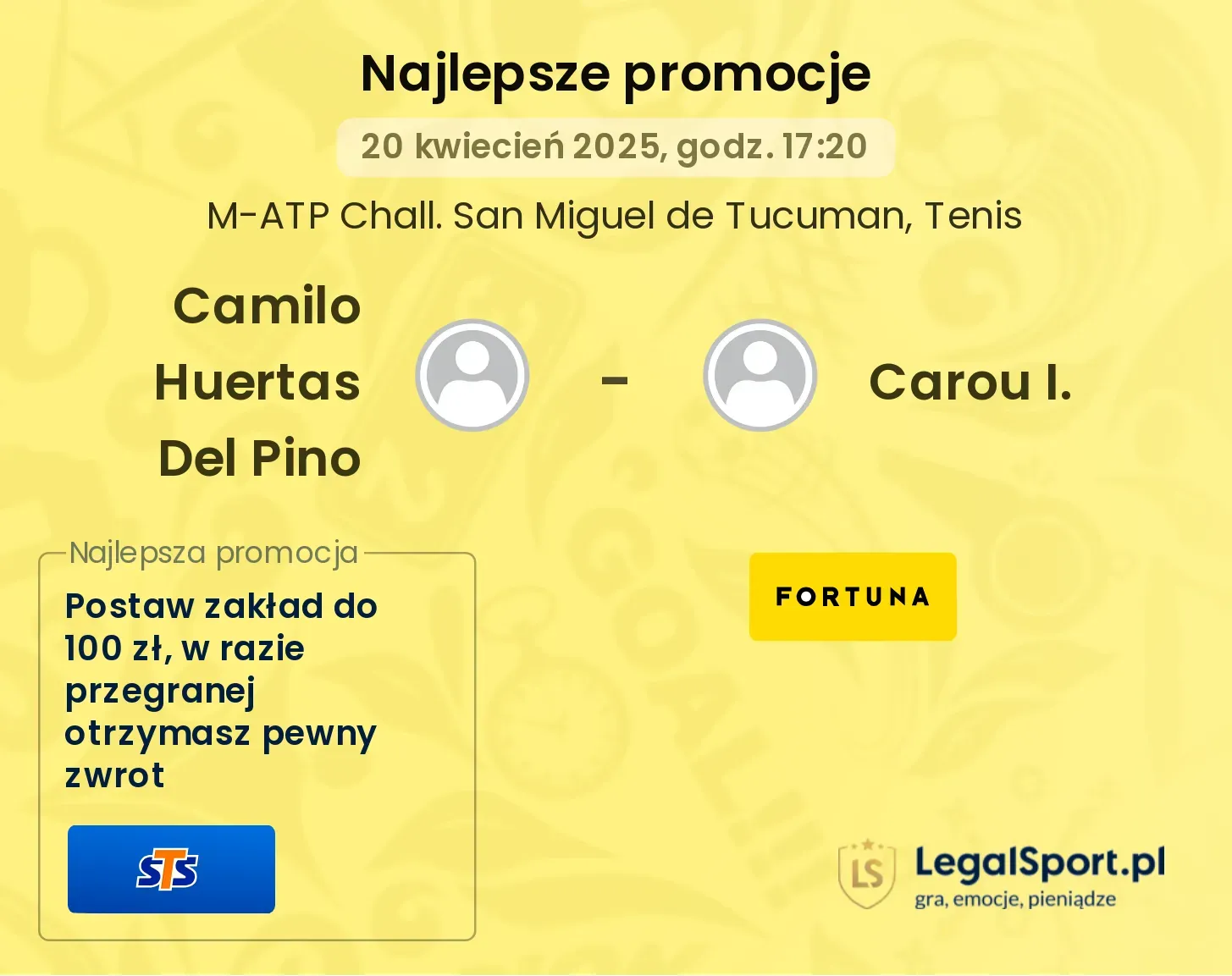 Camilo Huertas Del Pino - Carou I. promocje u bukmacherów