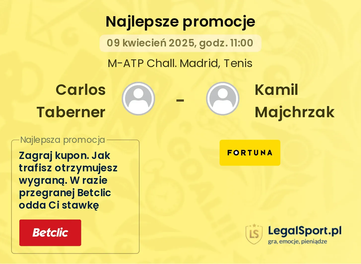 Carlos Taberner - Kamil Majchrzak promocje u bukmacherów