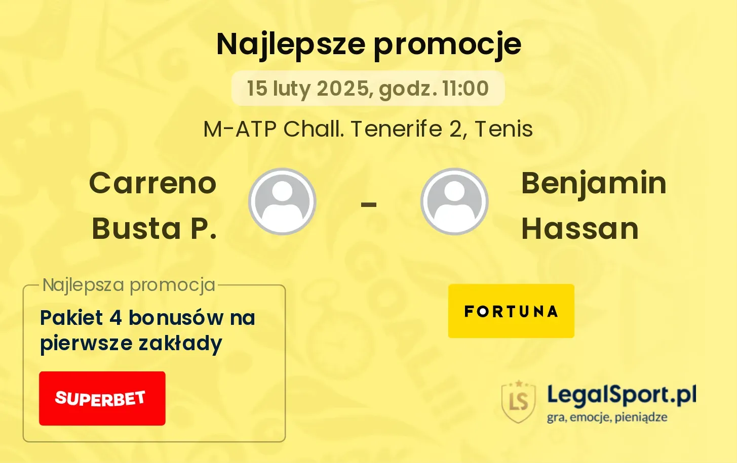 Carreno Busta P. - Benjamin Hassan promocje bukmacherskie