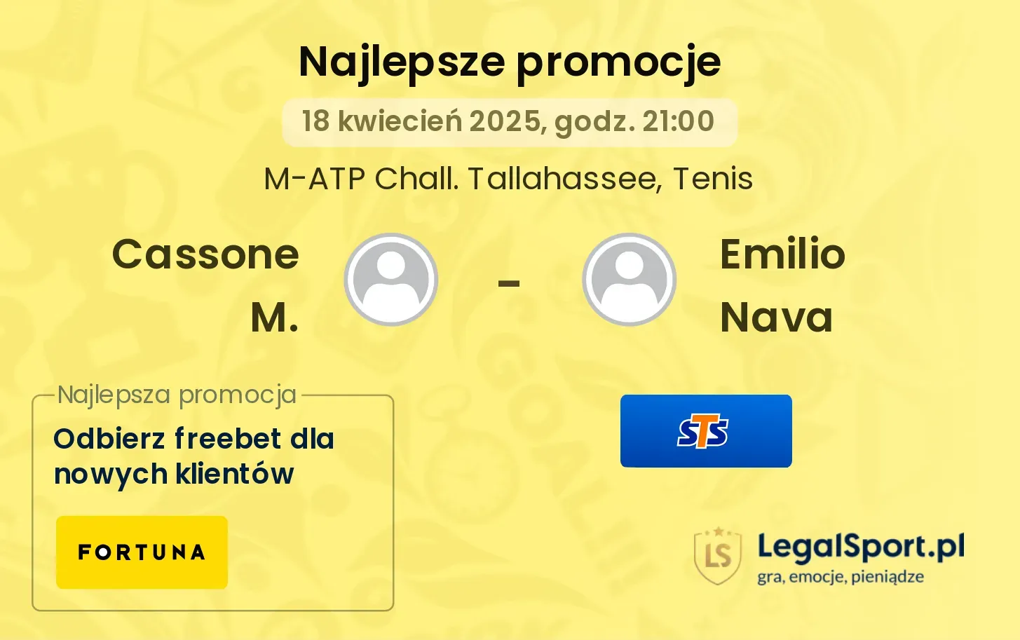 Cassone M. - Emilio Nava promocje u bukmacherów