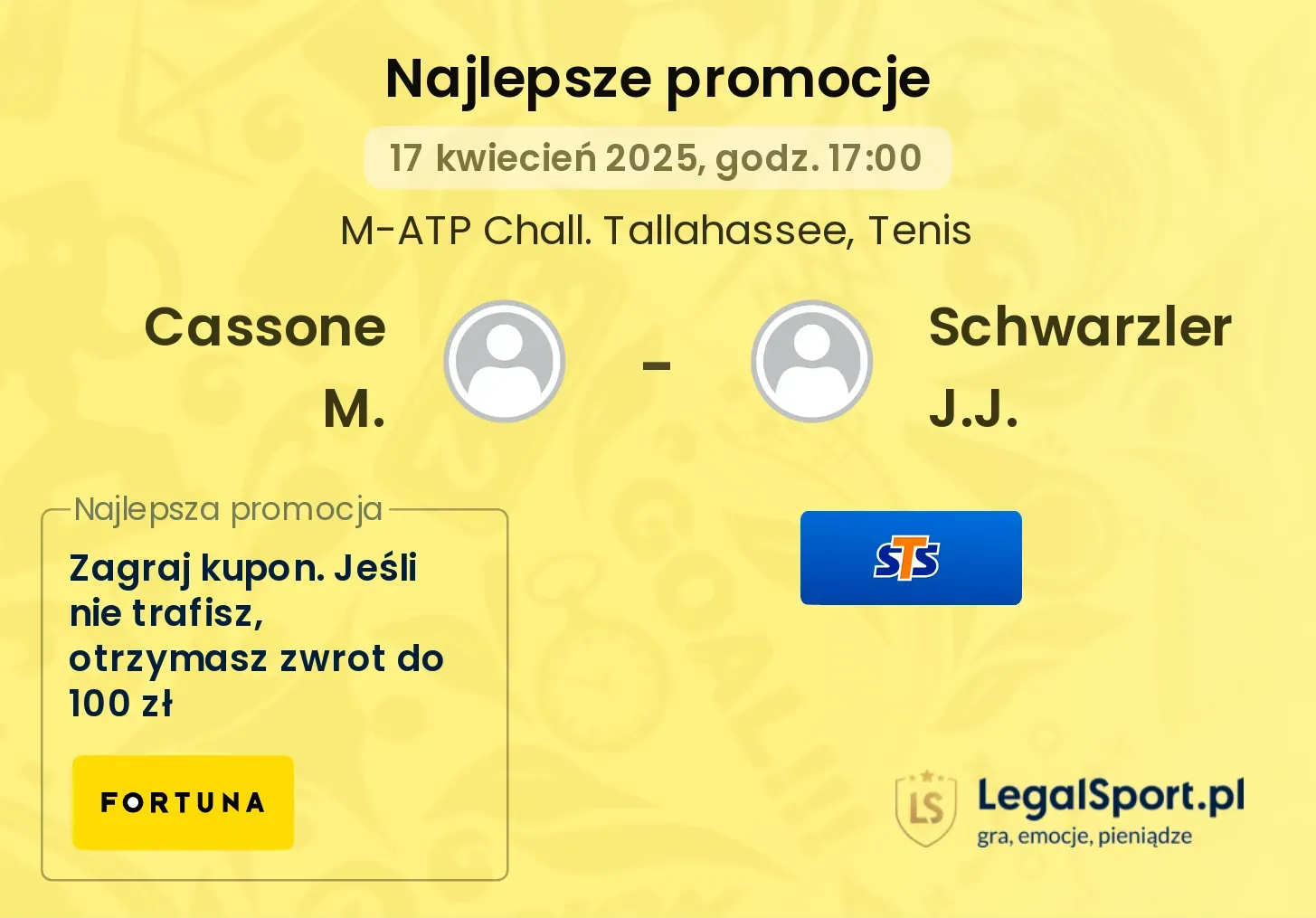 Cassone M. - Schwarzler J.J. promocje u bukmacherów