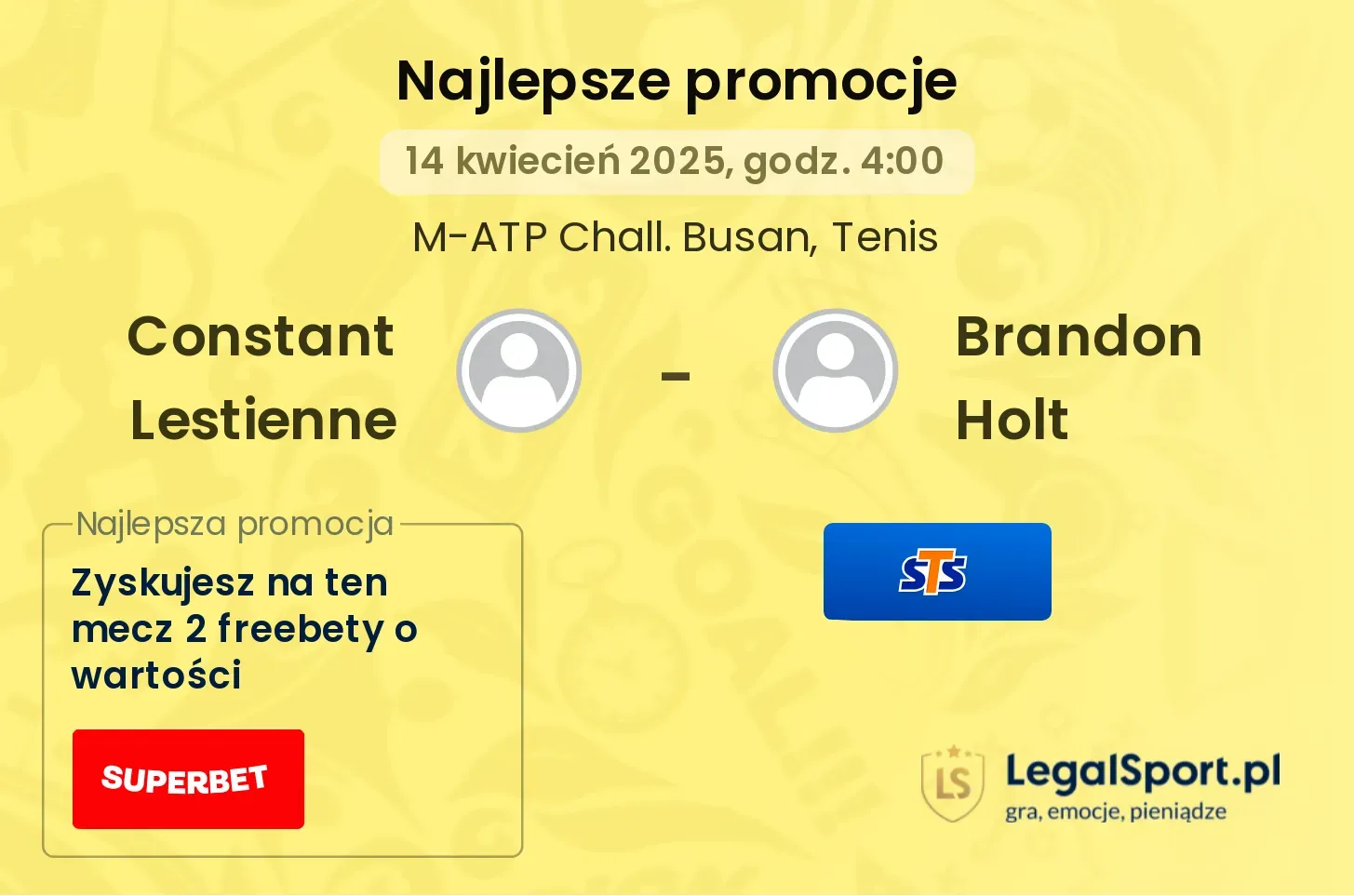 Constant Lestienne - Brandon Holt promocje u bukmacherów