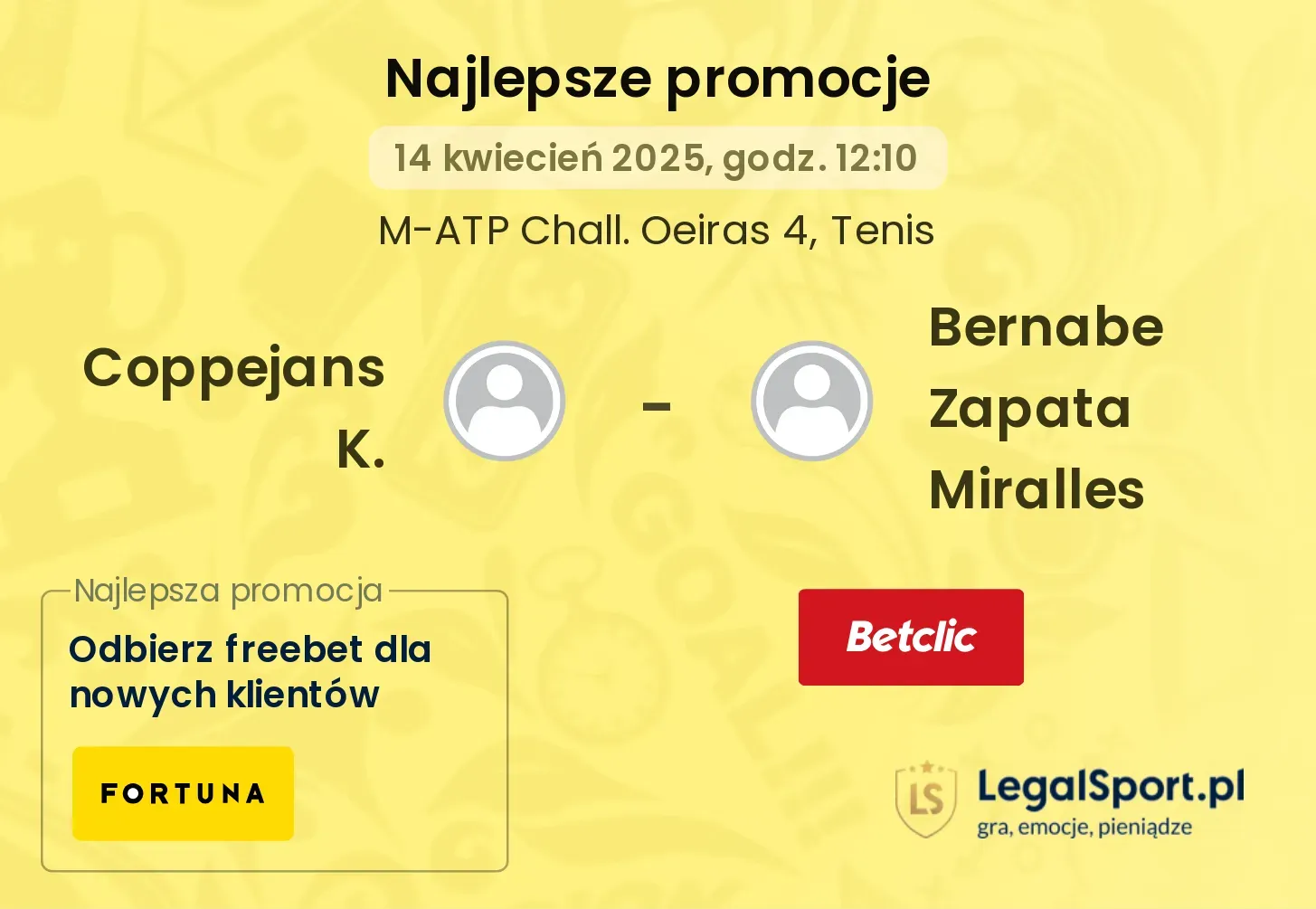 Coppejans K. - Bernabe Zapata Miralles promocje bukmacherskie