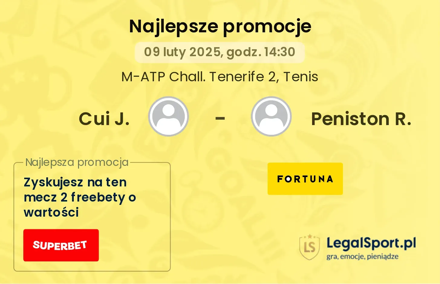 Cui J. - Peniston R. promocje bukmacherskie