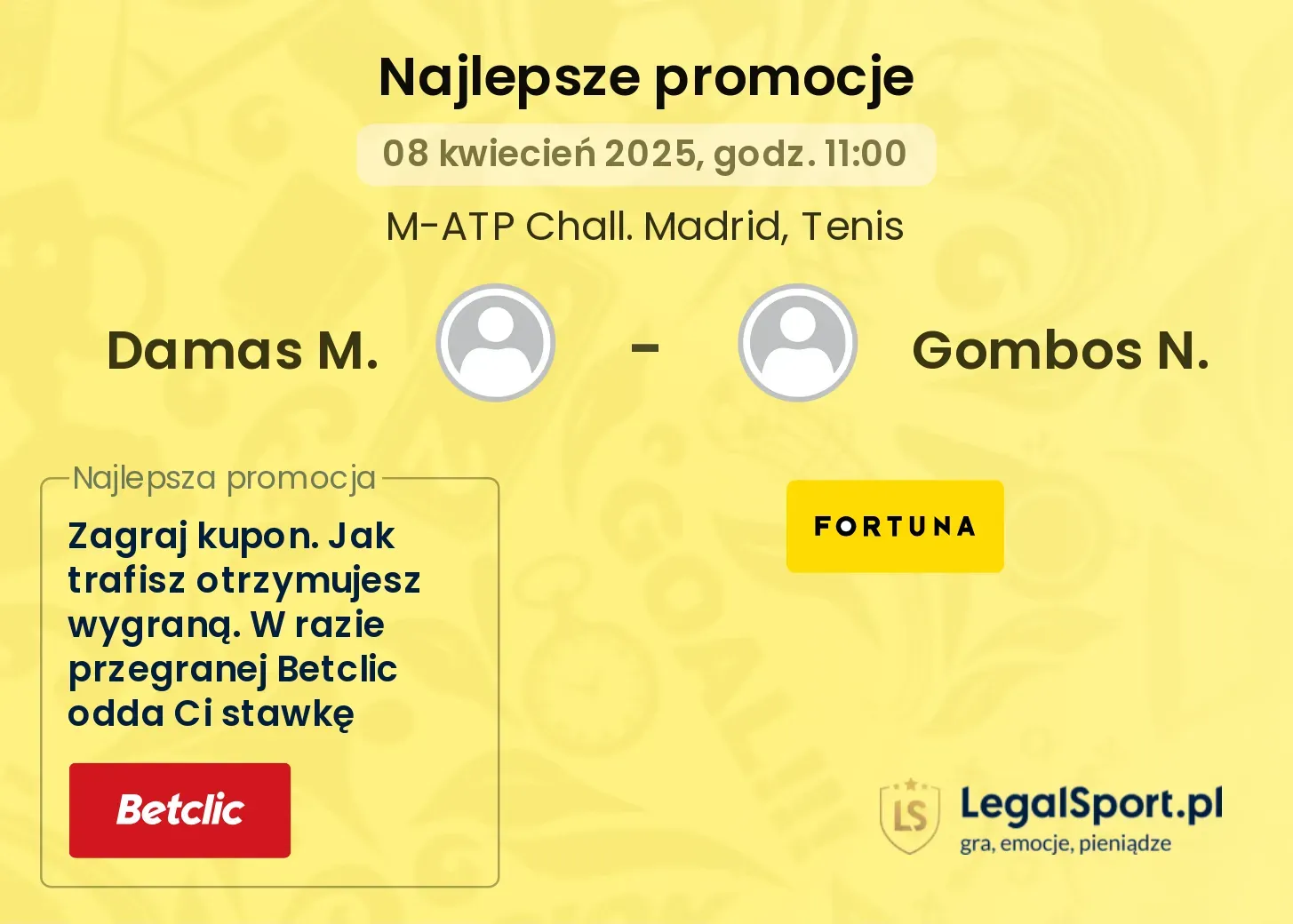 Damas M. - Gombos N. promocje bukmacherskie