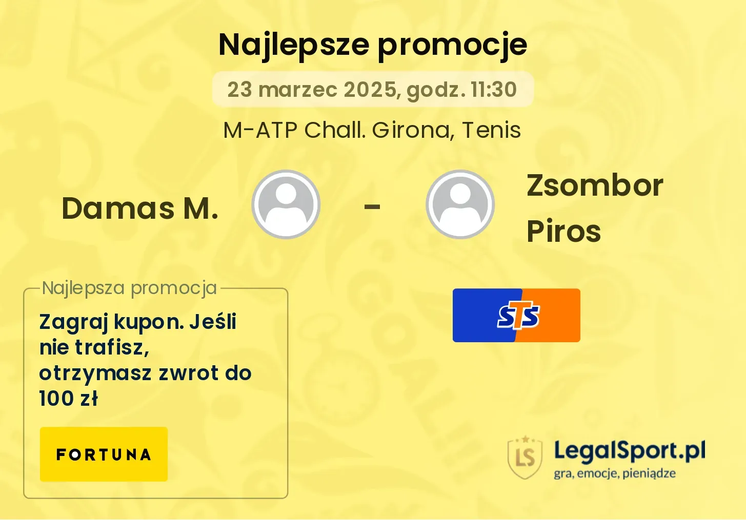 Damas M. - Zsombor Piros promocje u bukmacherów