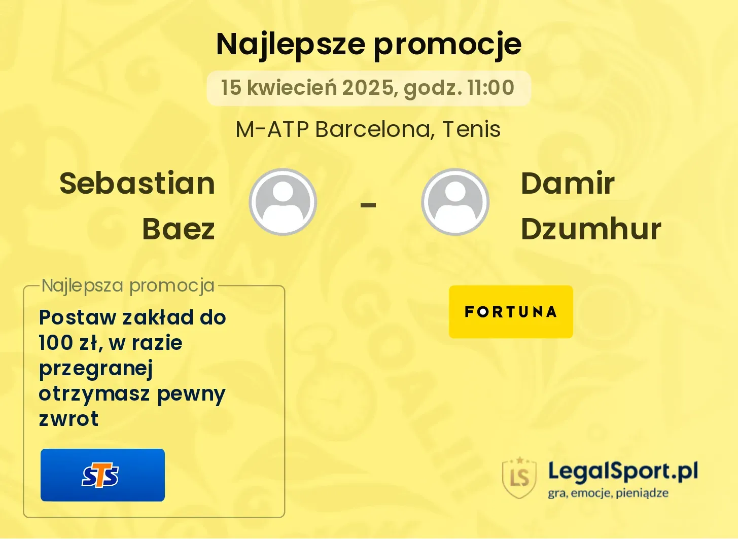 Sebastian Baez - Damir Dzumhur promocje u bukmacherów