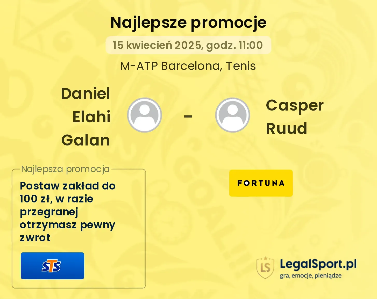 Daniel Elahi Galan - Casper Ruud promocje bonusy na mecz