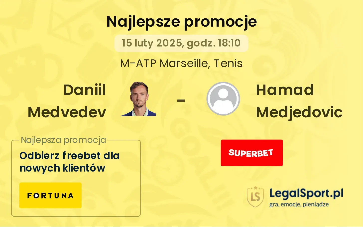 Daniil Medvedev - Hamad Medjedovic promocje bukmacherskie