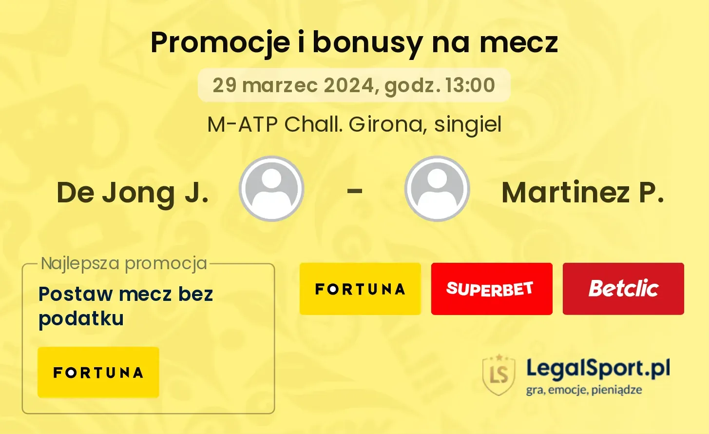 De Jong J. - Martinez P. promocje bonusy na mecz