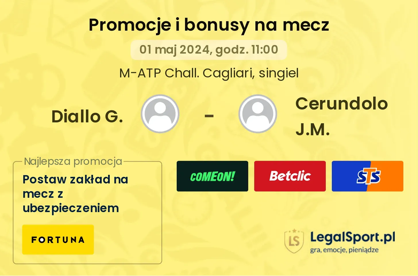 Diallo G. - Cerundolo J.M. promocje bonusy na mecz