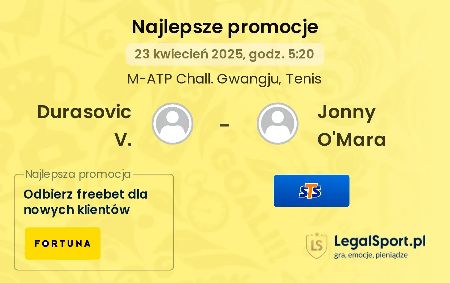 Durasovic V. - Jonny O'Mara promocje bukmacherskie
