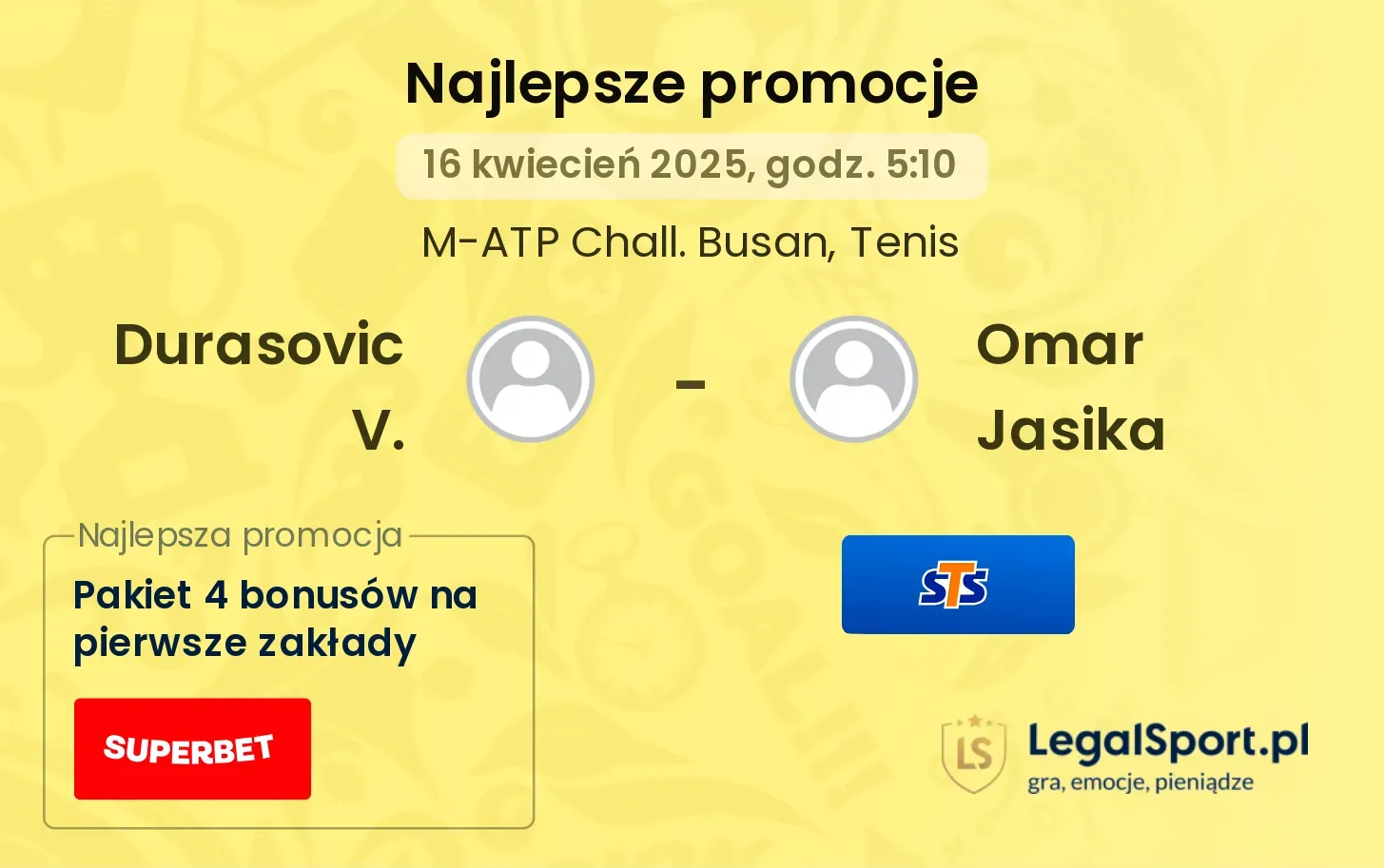 Durasovic V. - Omar Jasika promocje bukmacherskie