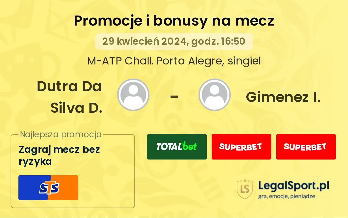Dutra Da Silva D. - Gimenez I. promocje bonusy na mecz