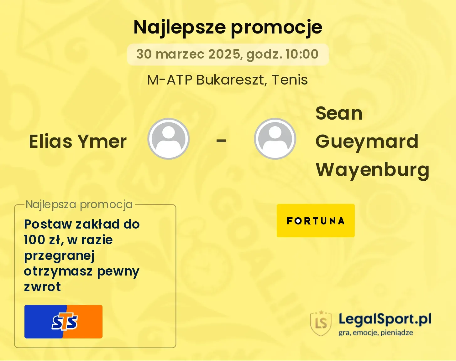 Elias Ymer - Sean Gueymard Wayenburg promocje u bukmacherów