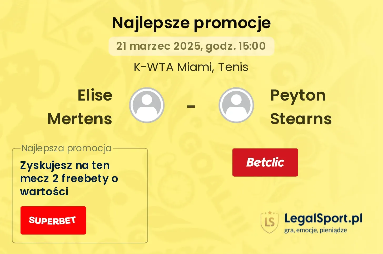 Elise Mertens - Peyton Stearns promocje bukmacherskie