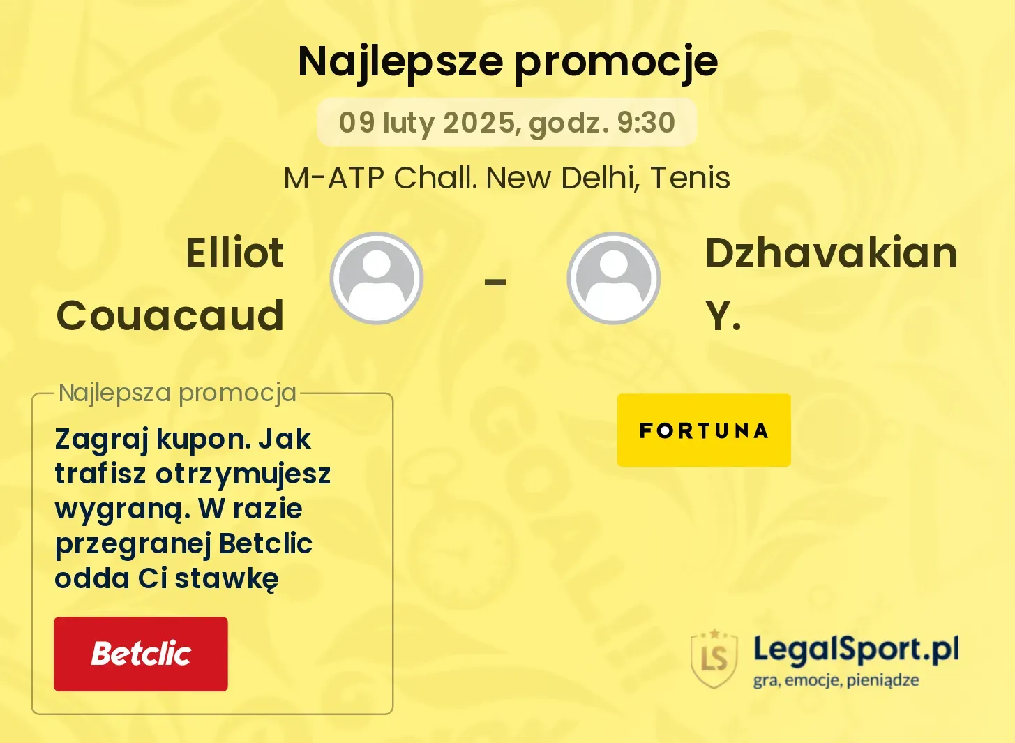 Elliot Couacaud - Dzhavakian Y. promocje bukmacherskie