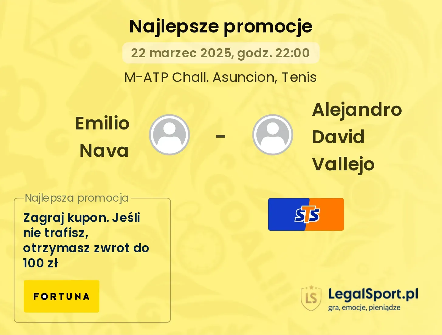 Emilio Nava - Alejandro David Vallejo promocje bukmacherskie