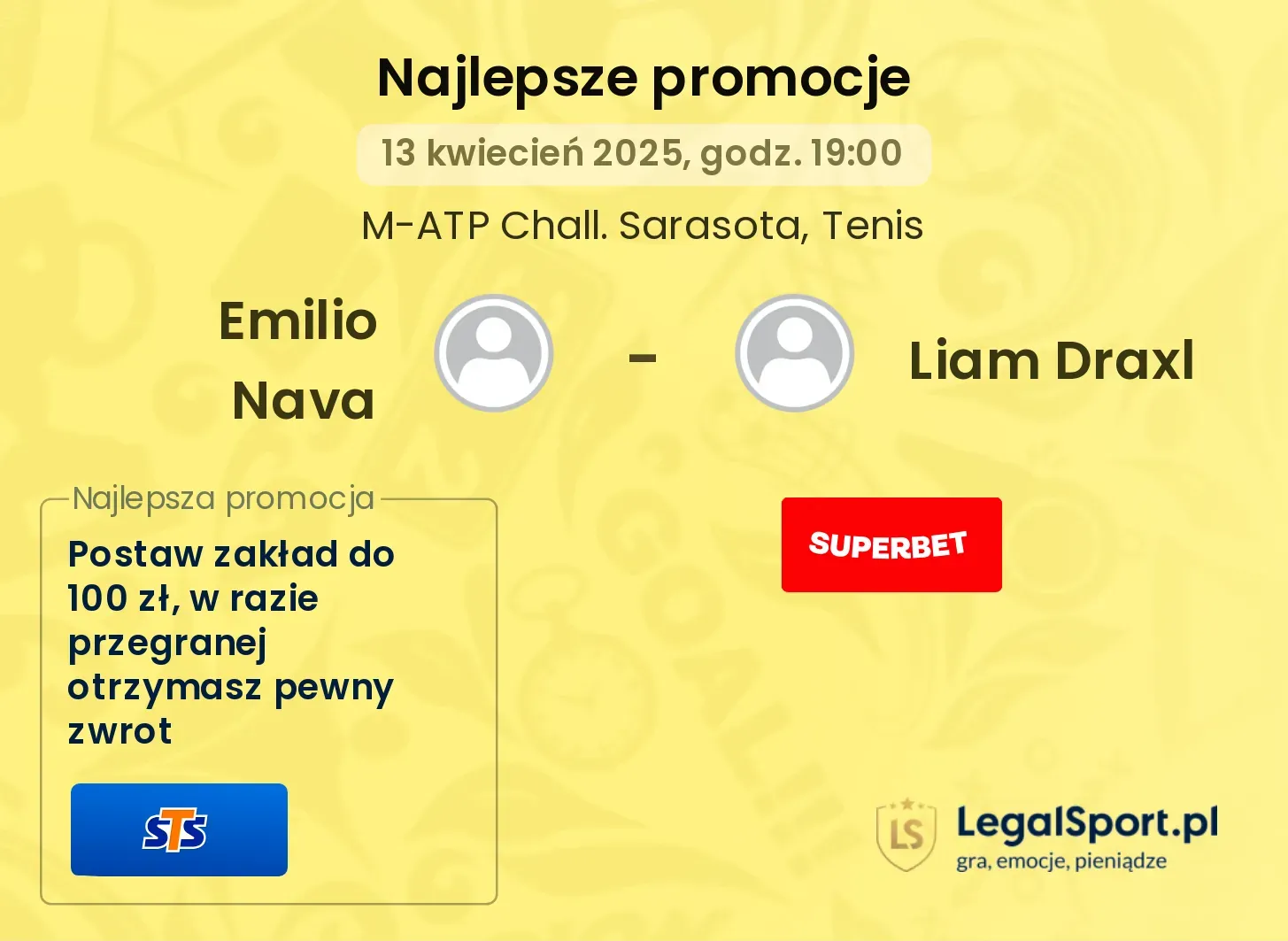 Emilio Nava - Liam Draxl promocje bukmacherskie