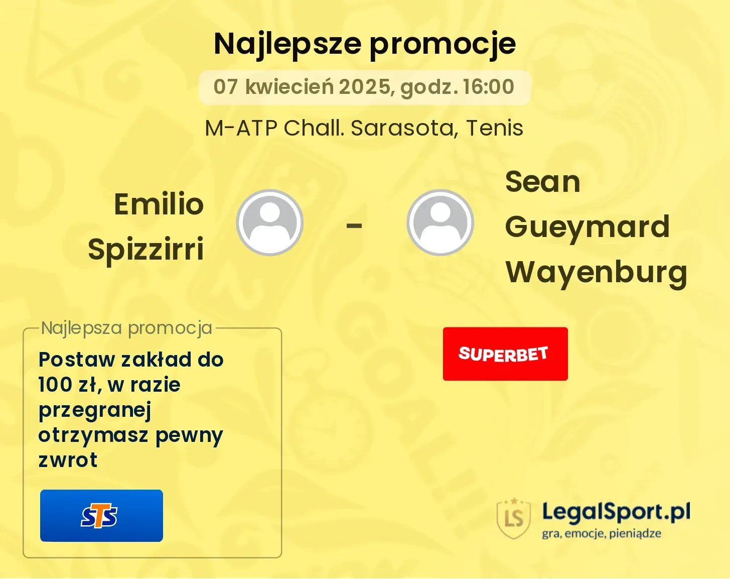 Emilio Spizzirri - Sean Gueymard Wayenburg promocje u bukmacherów