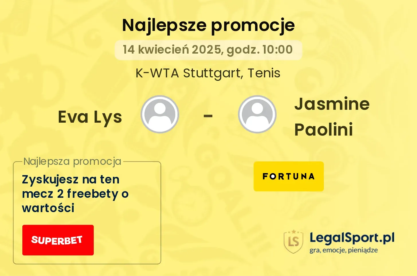 Eva Lys - Jasmine Paolini promocje u bukmacherów