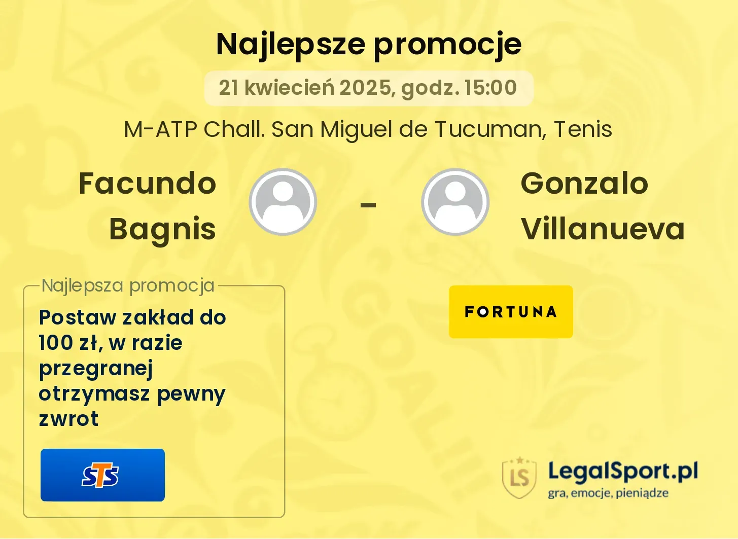 Facundo Bagnis - Gonzalo Villanueva promocje bukmacherskie