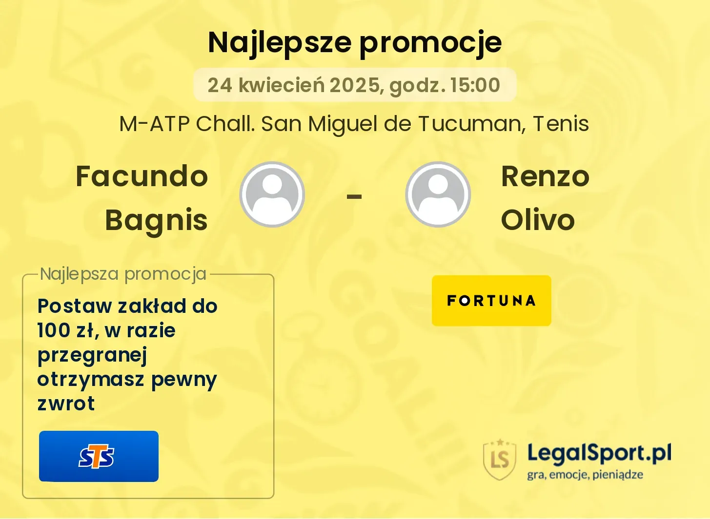 Facundo Bagnis - Renzo Olivo promocje bukmacherskie