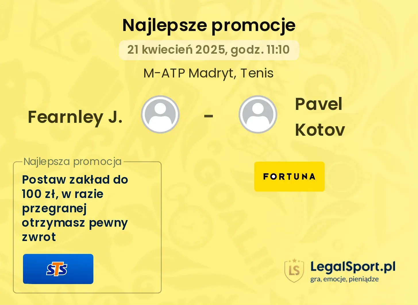 Fearnley J. - Pavel Kotov promocje bukmacherskie