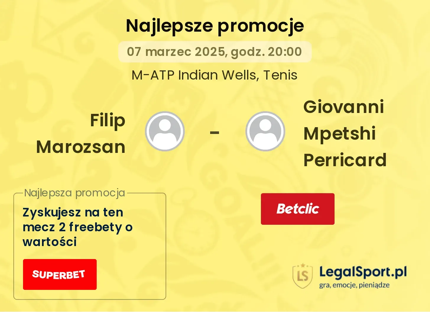 Filip Marozsan - Giovanni Mpetshi Perricard promocje u bukmacherów