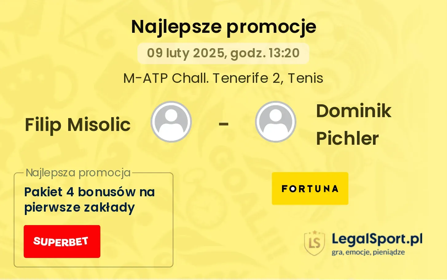 Filip Misolic - Dominik Pichler promocje u bukmacherów