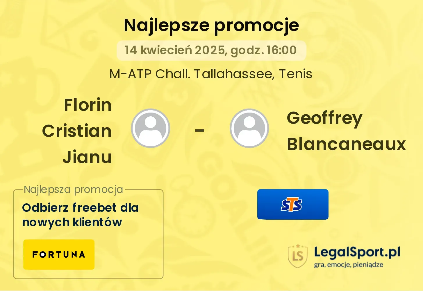 Florin Cristian Jianu - Geoffrey Blancaneaux promocje u bukmacherów