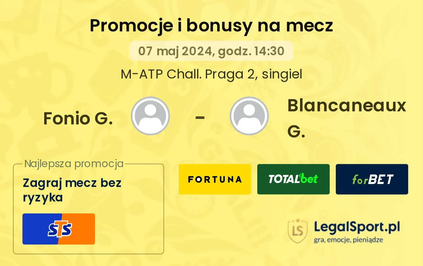 Fonio G. - Blancaneaux G. promocje bonusy na mecz