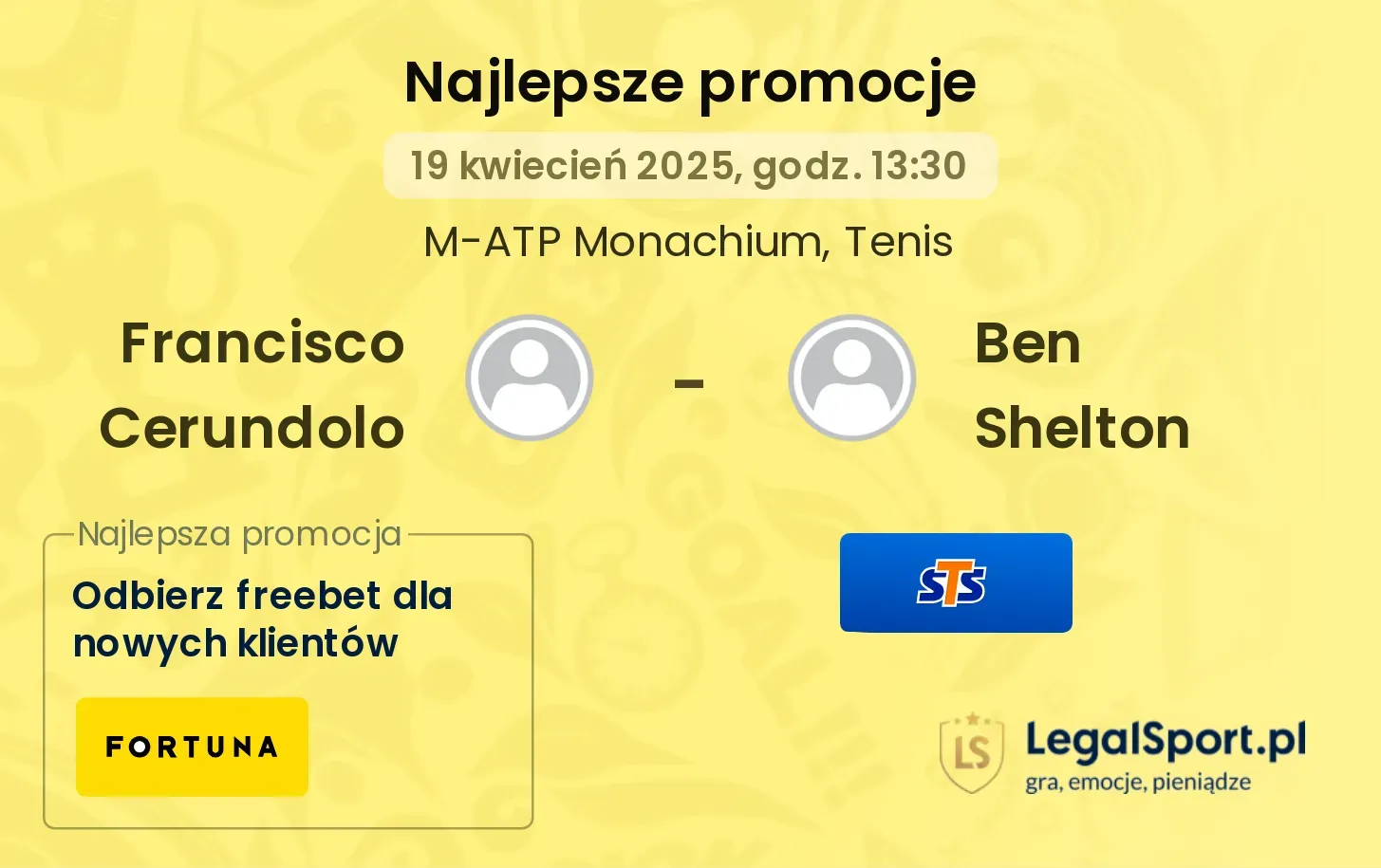 Francisco Cerundolo - Ben Shelton promocje bukmacherskie