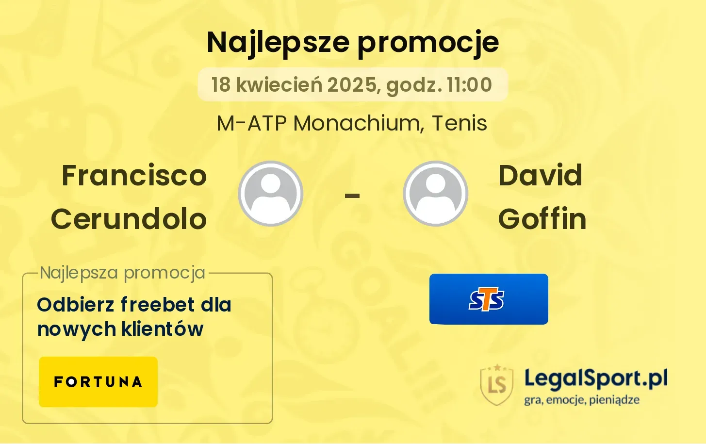 Francisco Cerundolo - David Goffin promocje bukmacherskie
