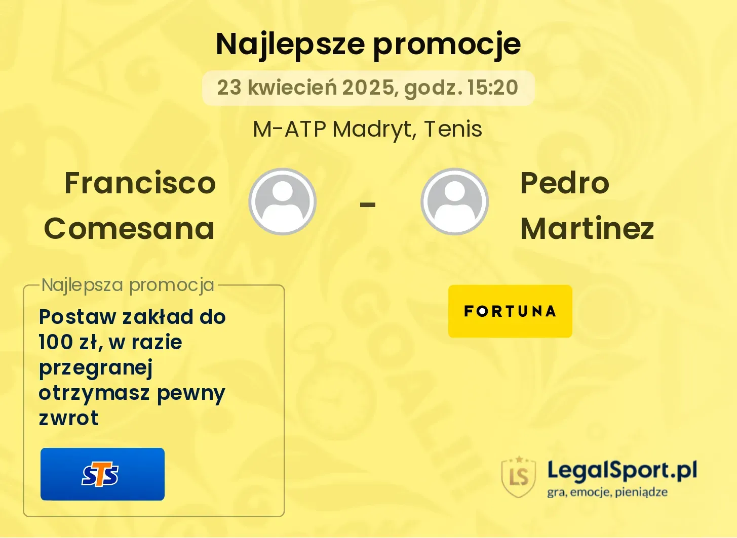Francisco Comesana - Pedro Martinez promocje bukmacherskie