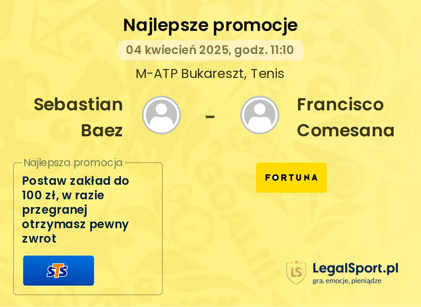 Sebastian Baez - Francisco Comesana promocje bukmacherskie