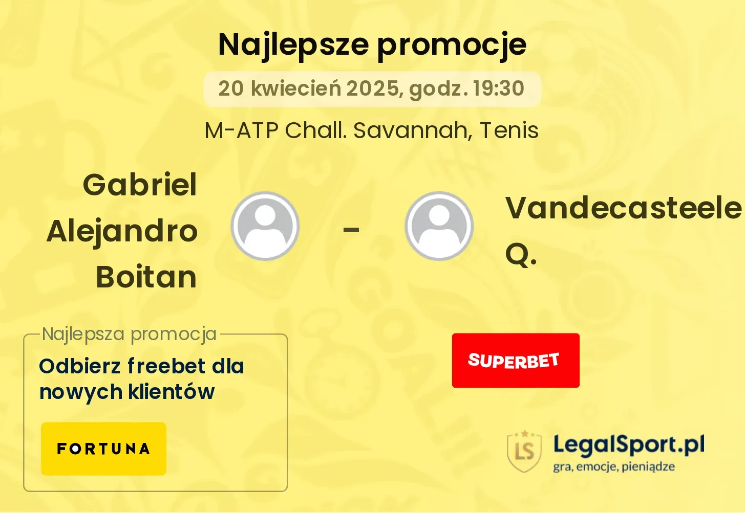 Gabriel Alejandro Boitan - Vandecasteele Q. promocje u bukmacherów