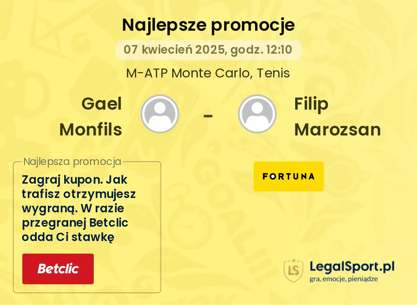 Gael Monfils - Filip Marozsan promocje u bukmacherów