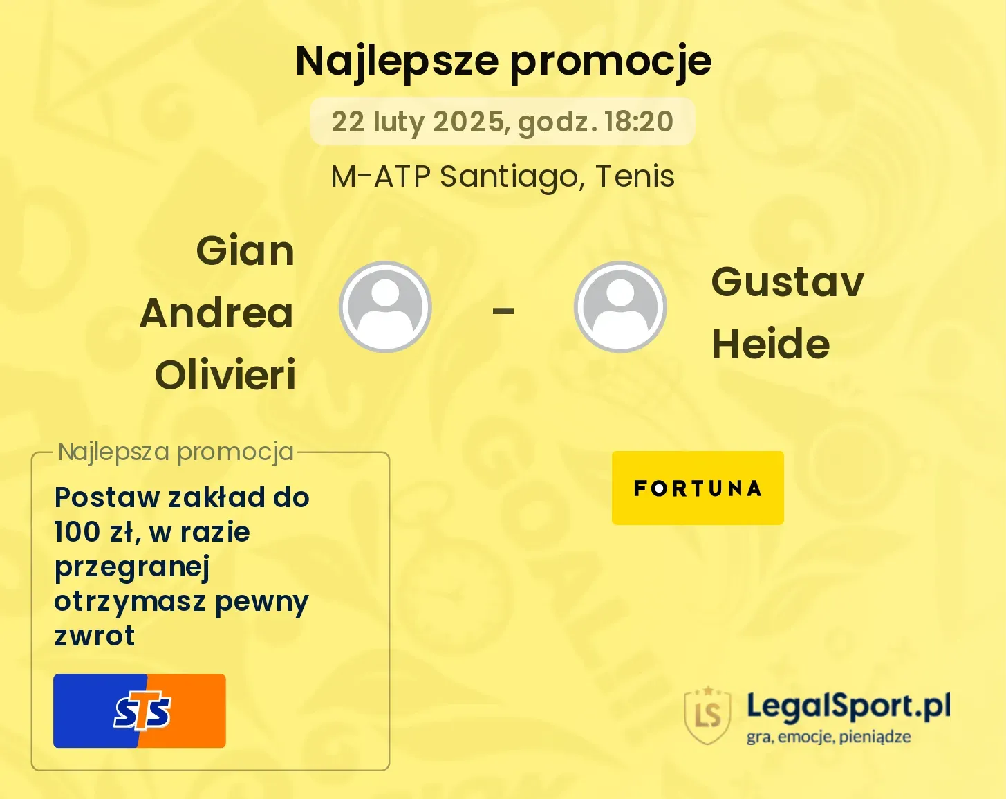Gian Andrea Olivieri - Gustav Heide promocje u bukmacherów