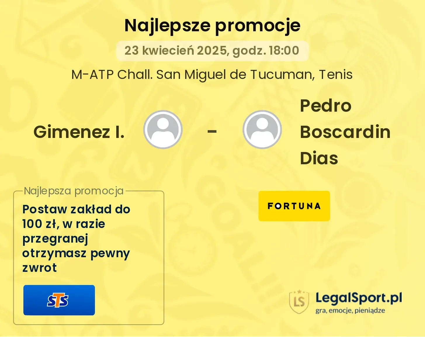 Gimenez I. - Pedro Boscardin Dias promocje u bukmacherów