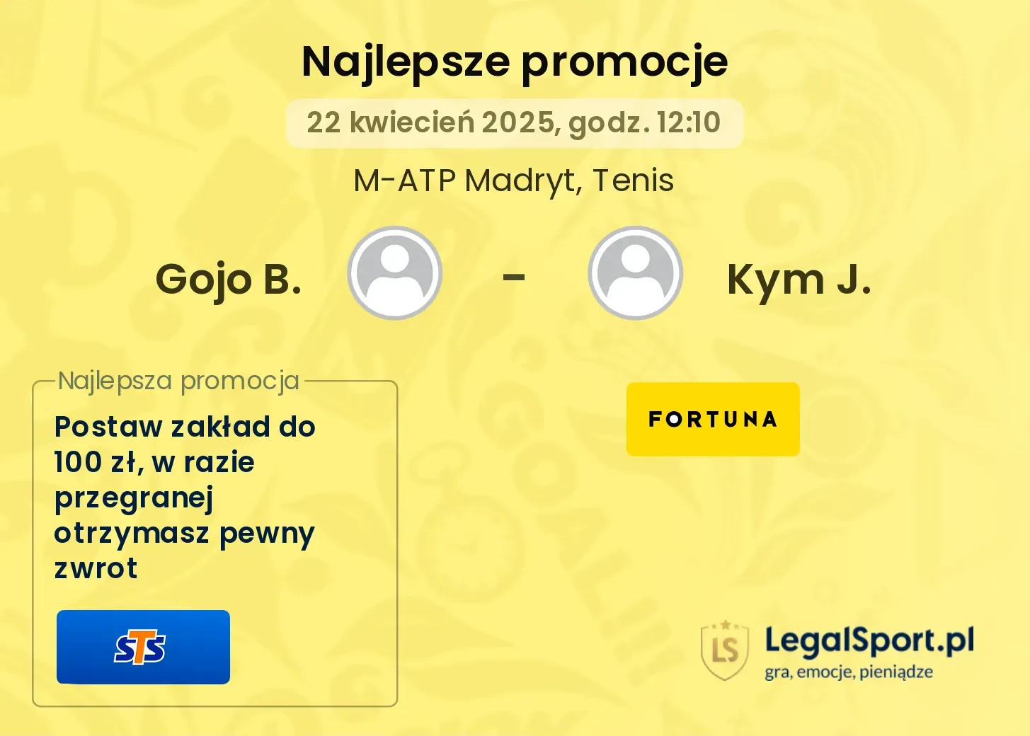 Gojo B. - Kym J. promocje bukmacherskie