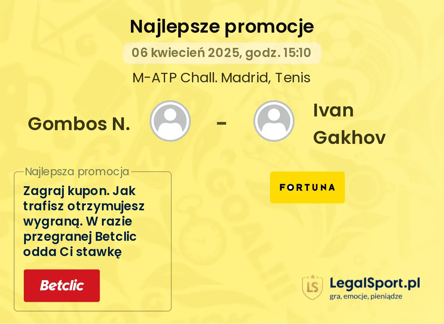 Gombos N. - Ivan Gakhov promocje u bukmacherów