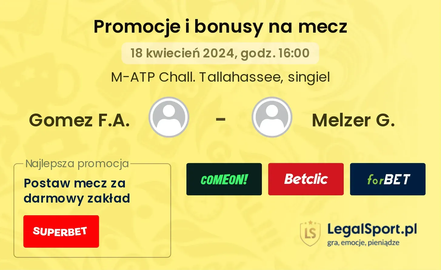 Gomez F.A. - Melzer G. promocje bonusy na mecz