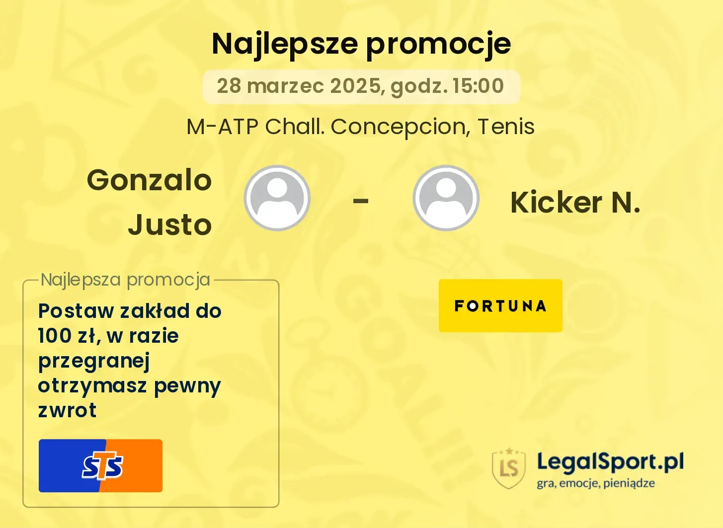 Gonzalo Justo - Kicker N. promocje bukmacherskie